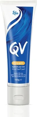 كريم ترطيب QV 100 جم، مع الجليسرين - مرطب غني وقائي للبشرة الجافة إلى جداً الحساسة - بدون عطر