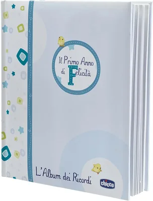 Libro della Nascita Chicco per Bambini, Album dei Ricordi con Spazi per Note e Foto, Blu Chiaro, 27.5 x 25 x 3 cm - 7% di Sconto