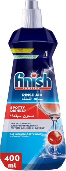 Finish Dishwasher Detergent Rinse Aid Liquid, Original Scent, 400ml