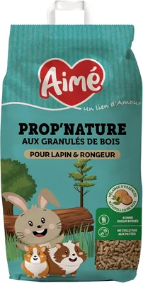 Aimé - PROP'Nature 10L Lit pour Petits Animaux - Pellets Absorbants en Bois - Pour Lapin, Cochon d'Inde, Hamster, Souris, Cochon d'Inde - Meilleur Prix