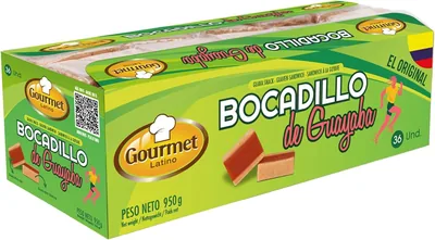 Gourmet Latino - Paquete de 36 Bocadillos de Guava - 950g - Sabor Dulce | Valor Energético 23g HC por Bocadillo - Alto Contenido en Vitamina C - Usar
