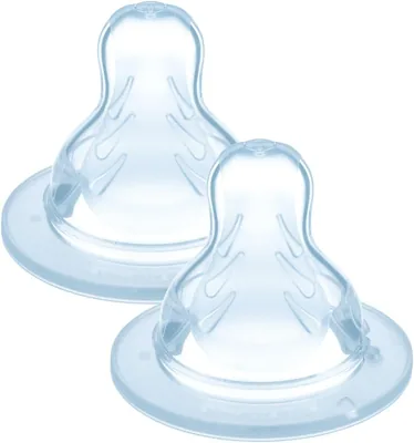 Set di 2 Tettarelle MAM Dimensioni 3 Quick Flow SkinSoft Silicone da 4+ Mesi | Forma Piatta e Simmetrica, Silicone Soft Skin, Flusso Rapido