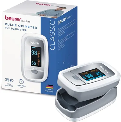 Beurer PO 30 pulse oximeter (gry/vit, mätning av puls och arterlig oksigenfyldnad) - Spar 8%