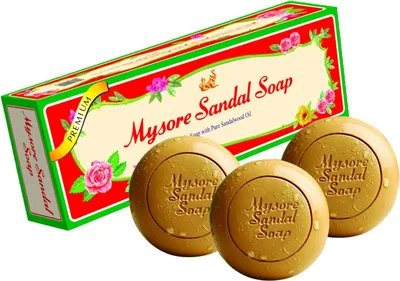मैसूर सैंडल ऑरिजिनल बाथिंग साब 450g (150g x 3 पैक) | सैंडलवुड | नेचुरल मॉइस्चराइजिंग बाथ साब