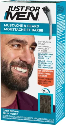 Just For Men Mustache & Beard, Beard Dye for Men with Brush Included for Easy Application, With Biot
