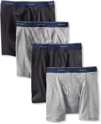 Bóxer Low-Rise Hombre de Fruit of The Loom - 100% Algodón, Paquete de 4 Piezas