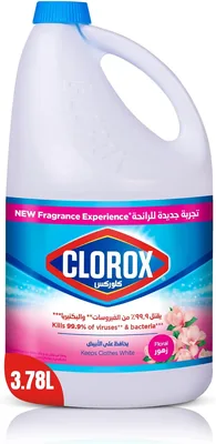 كلوروكس بلاش سائل 3.78 لتر، عطر زهري، تجربة رائحة جديدة، يقتل 99.9% من الفيروسات والبكتيريا، ينظف ويعقم
