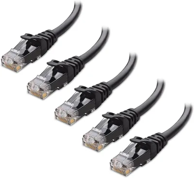 Cable Matters Cat 6 Ethernet Cable 5-Pack, 10ft Black