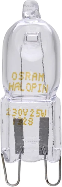 OSRAM Halopin Special Oven Bulb, 230v 25w G9 Halogen Capsule, Used By BOSCH NEFF SIEMENS DELONGHI OCEAN FAGOR For Cooker And Microwave Oven Applications, High Temperature Tolerant