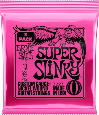 Ernie Ball Super Slinky - Cuerdas para guitarra eléctrica, entorchado de níquel, 3 paquetes, calibre 9-42 Best Deal