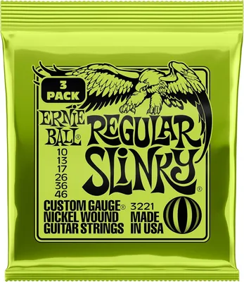 Ernie Ball Regular Slinky Nickel Wound Guitare Électrique Corde 3 Pack - 10-46 Gauge