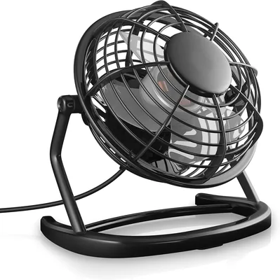 CSL - USB Ventilator | Schreibtischventilator mit Ein/Aus-Schalter. PC / MAC / Laptop | Schwarz
