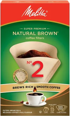 Melitta Natural Brown #2 Cone Filters, Cone Coffee Filters, Replacement Filters, Coffee Maker Filter