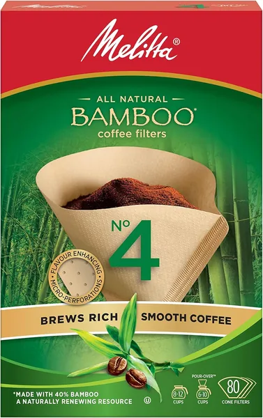 Melitta 625000 Bamboo Super Premium Coffee Filters, Green