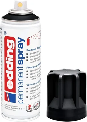 Edding 5200 Permanent-Sprayfarbe, Tiefes Schwarz Matt, 200 ml. Acryl-Sprayfarbe für Glas, Metall und Holz - Best Deal