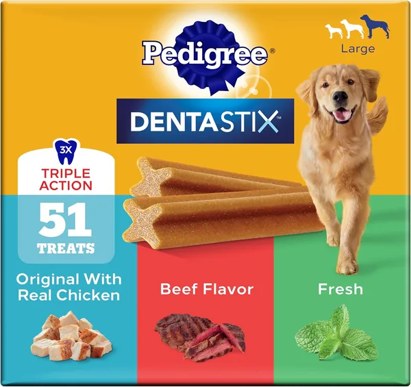Pedigree Dentastix Large Dog Treats Original Beef & Fresh Pack of 51 Treats