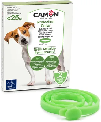 Collare di barriera all'olio di neem per cani CAMON, rilascia un piacevole profumo, resistente all'acqua, protezione per circa 2 mesi