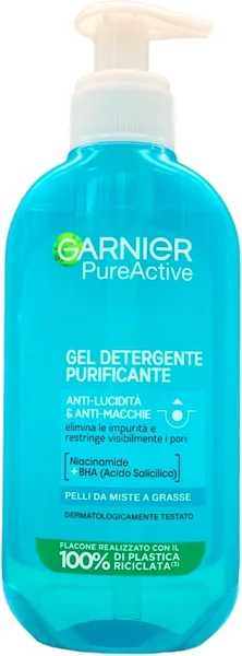 Garnier Pure Active Purificante Gel Detergente per Pelli Grasse o Acneiche, 200 ml | Sconto 26%
