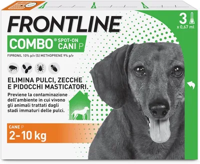 Frontline Combo, 3 Pipette per Cani di Taglia S (2-10 kg), Repellente Duraturo contro Parassiti per Cani e Cuccioli, Protegge il Cane e Anche i Parassiti