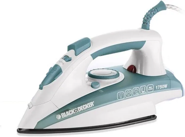 Black & Decker 1750W Steam Iron Ceramic Coated Soleplate with Anti Calc Drip Self Clean and Auto Shutoff X1600-B5