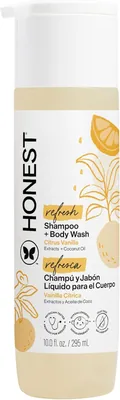 Honest Company Shampoo + Body Wash, Gentle Sweet Orange Vanilla, Tear-Free Baby Shampoo, Naturally Derived