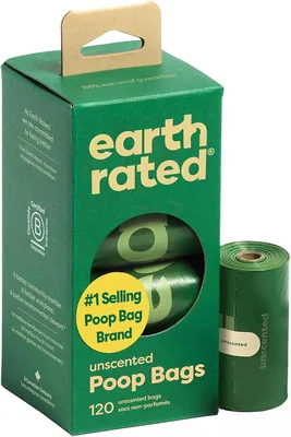 Bolsas para excremento de perros Earth Rated, 120 bolsas en 8 rollos sin olor - 49% Descuento
