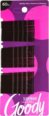 Goody SlideProof Bobby Pins Black 60-count