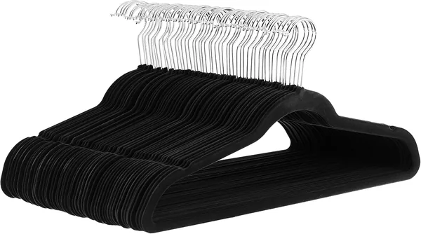 Amazon Basics Velvet Suit Hangers - Pack of 50, Black