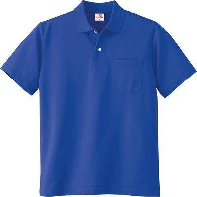 POLOIZM 100 Heavyweight Short Sleeve Polo Shirt, R Blue, LL