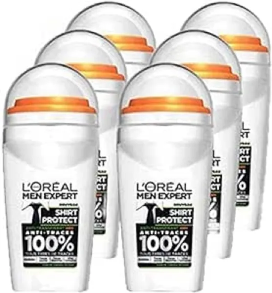 L'Oréal Men Expert Anti-Transpirant Roll-On 48h - Protection Shirt - 6x50ml, 70% de réduction