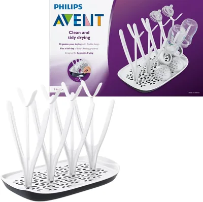 Égouttoir Philips Avent Design pour 8 biberons Noir et Blanc (Modèle SCF149/00) - Meilleur Prix