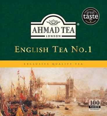 أحمد الشاي الشاي الإنجليزي رقم 1 - 100 عددة، 200 جرام