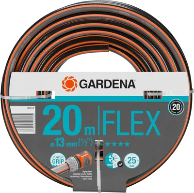 Gardena Komfort FLEX Slang 13 mm (1/2 inch), 20 m: Formfast, flexibel träding med Power-Grip profil, i hög kvalitet