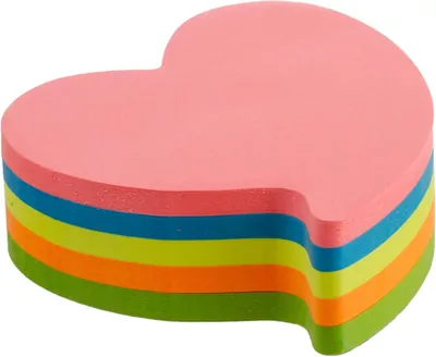 Kores Fantasy Notes, Heart Shaped, 250 Sheets, Assorted Neon Colours - Best Deal