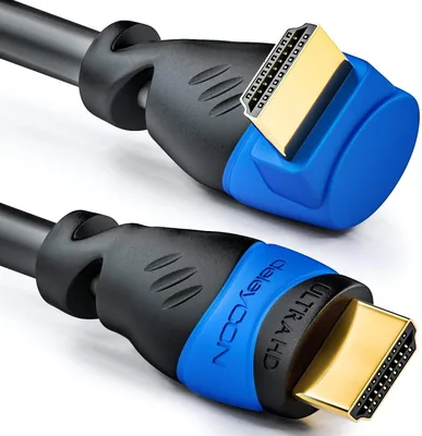 Kabel HDMI Kątowy deleyCON 0,5m (90°), UHD 4K HDR 1080p/2160p EARC - TV, Soundbar, Monitor, PC, Laptop, Projektor