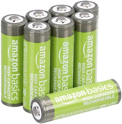 Batteries Amazon Basics 8 x AA NiMH de haute capacité rechargeables, pré-chargées (apparence peut varier)