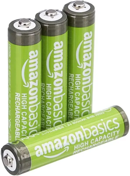 Amazon Basics 4 Pack AAA NiMH High Capacity Rechargeable Batteries