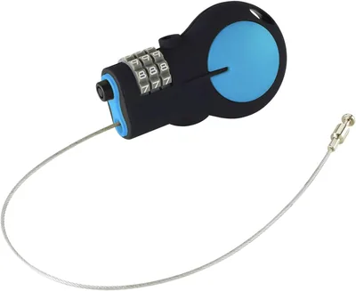 Lewis N. Clark Cable Lock With 30in Retractable Steel Cable, Blue, One Size, Tsa Approved Padlock & 