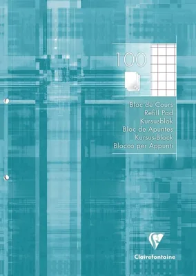 Carnet perforé Clairefontaine 5810C - Bleu Turquoise A4 - 200 pages carrées - Meilleures affaires