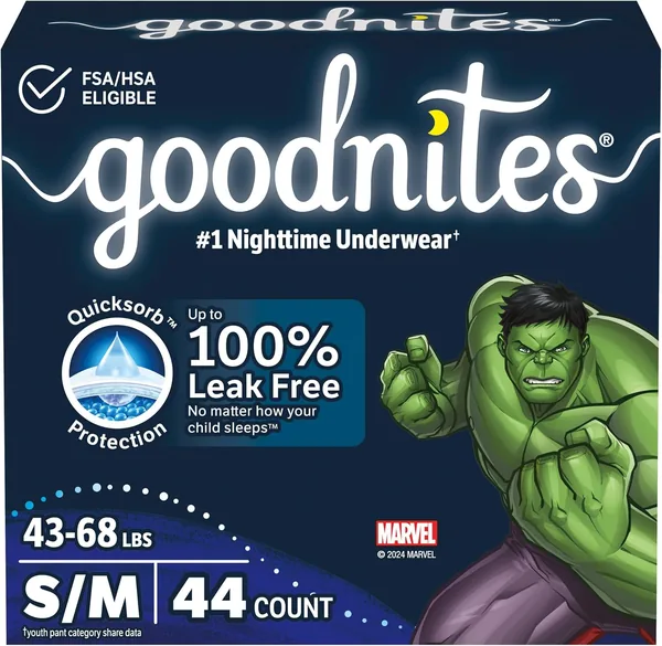 Huggies Goodnites Boys Bedwetting Night Time Underwear S/M