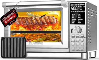 Original Grill Flavors & Marks, Adjustable Heating Zones for Toast, Pizza, Roast, Bake, 50-500°F, St