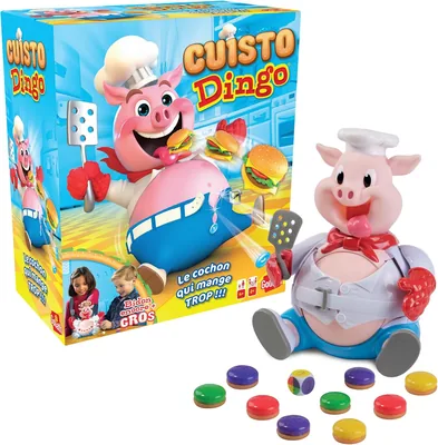 Goliath - CUISTO DINGO - Jeu de société pour enfants à partir de 4 ans - Nourrissez le cochon sans le faire exploser - Jeu amusant