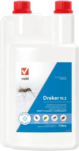 Insecticide 10.2 - Concentrated Insecticide Against Crawling and Flying Insects, Microencapsulation Technological Action, 100% Made in Italy - 1 Litre