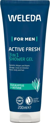 WELEDA Duschgel 1 Set für Mann Energie 200 ml | Eukalyptusvetiverduft, milde Zuckersurfakte, waschaktive Aminosäuren - 83% Rabatt