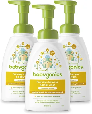 Babyganics Baby Shampoo & Body Wash Chamomile Verbena 473ml Pack of 3