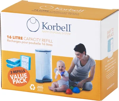 Korbell Nappytöbadehålfs liner Standard (16 Liter) - 3 Refillpack Best Price