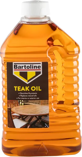 Bartoline Teak Oil 2L, Deep Penetrating Wood Oil for Outdoor and Indoor Furniture, Garden Furniture, Hardwood Protection & Teak Care