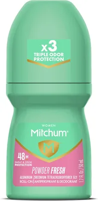 Mitchum Women’s Antiperspirant Deodorant Roll-On 48HR Powder Fresh Scent