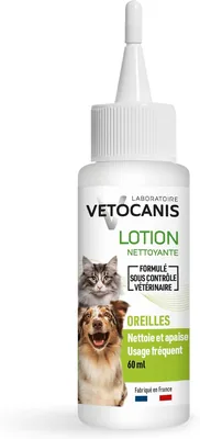 Vetocanis - Nettoyant d'oreilles pour chiens et chats - Hygiène pour tous les âges et tailles - Lotion à base d'extrait végétal, blanc, 38% de réduction
