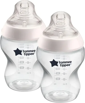 Tommee Tippee Closer To Nature,Extra Wide Teat with Anti-Colic Valve Bottle 260ml 2 Pack 0m+